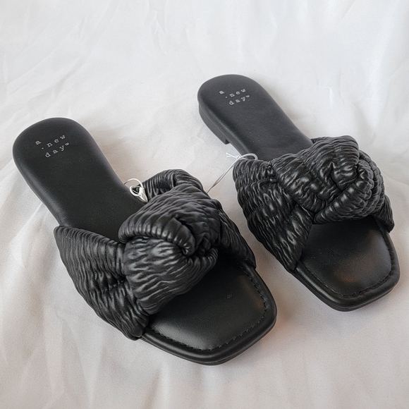 A New Day Ruth Slide Knot Sandals Black - Picture 2 of 8